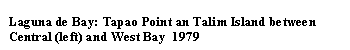 Tekstboks: Laguna de Bay: Tapao Point an Talim Island between Central (left) and West Bay  1979